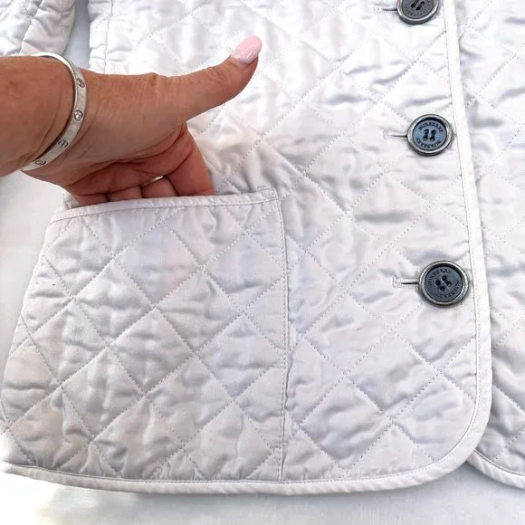 Auc BURBERRY LONDON white nova check quilted jacket S - Picture 10 of 14